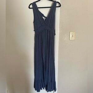 Altar’d State Elegant Blue Maxi Dress
